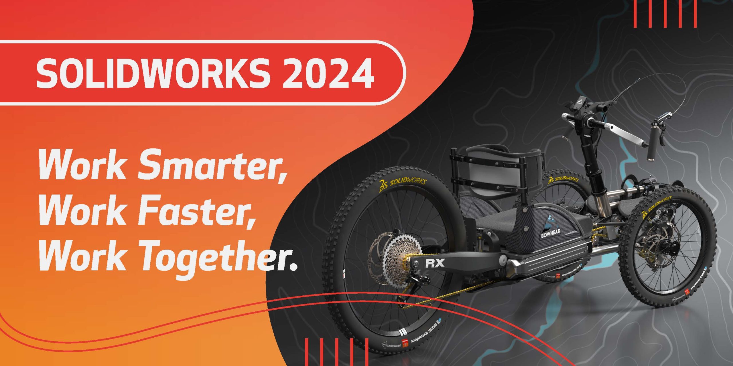 Na slici se nalazi dizajn bicikle uradjen u programu SolidWorks 2024 za uslugu "Instalacija SolidWorks premium"