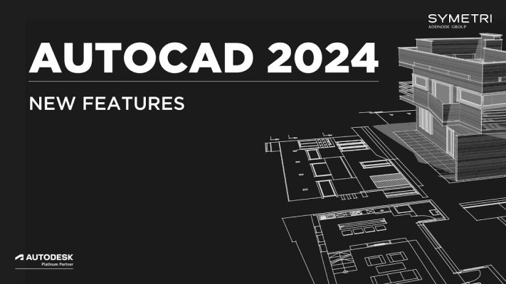 Na slici se nalazi projekat uradjen u autocad-u sa natpisome nove funkcije Najnovije verzije autocad 2024